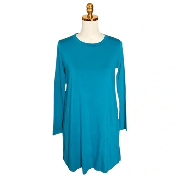 EILEEN FISHER | Stretch Jersey Knit Crew Neck Easy Fit, Long Length Size XS - Picture 4 of 12